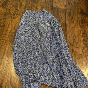 Lulus Blue & White Wrap Maxi Skirt